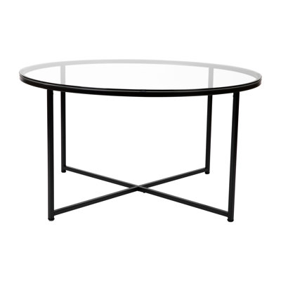Modern Laminate Coffee Table with Crisscross Frame
