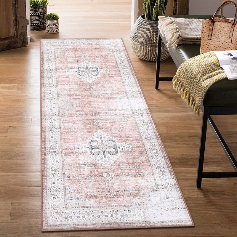 Tapis Tusha avec envers antidérapant, Tapis de couloir 2 pi x 6 pi