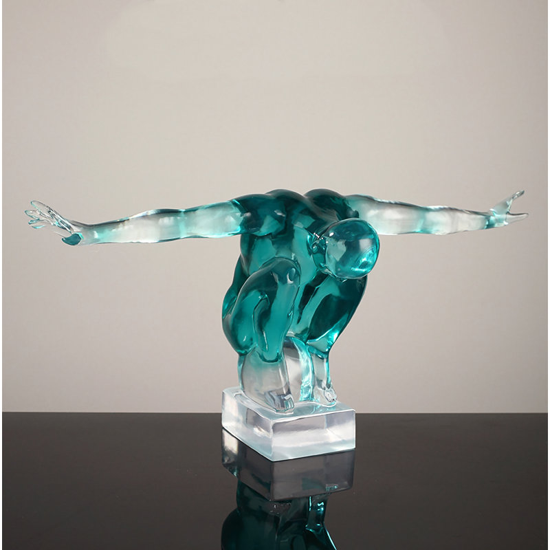 Adalgiso People Figurines & Sculptures, Clear/Blue