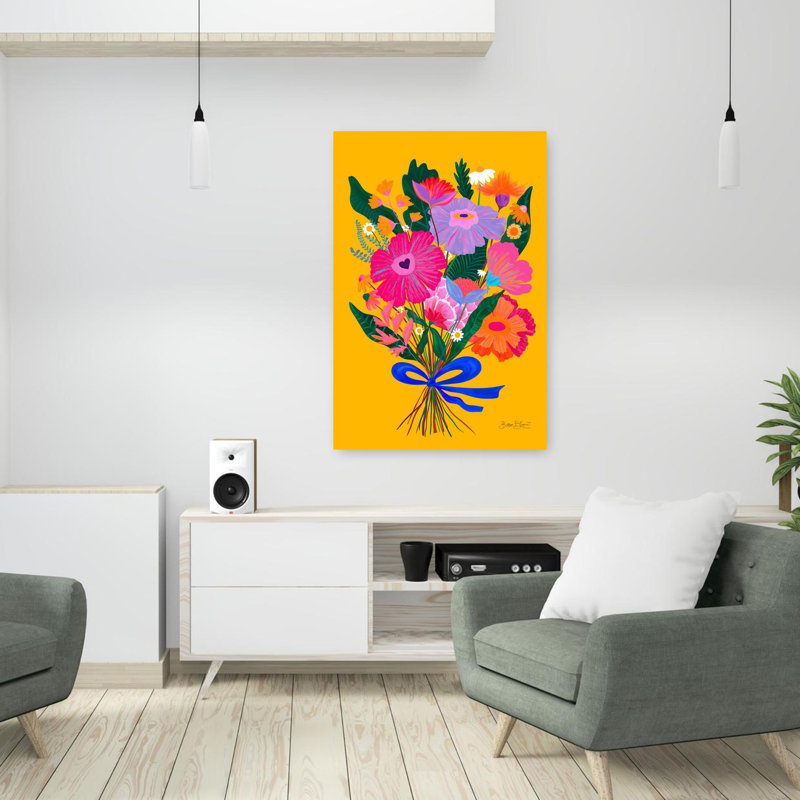 Art contemporain, art floral, H 36 po x l 24 po