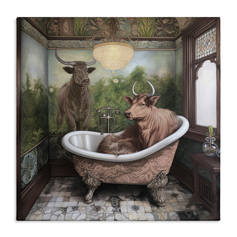 Toile pour baignoire Longhorn, par Sasha, H 17 po x l 17 po
