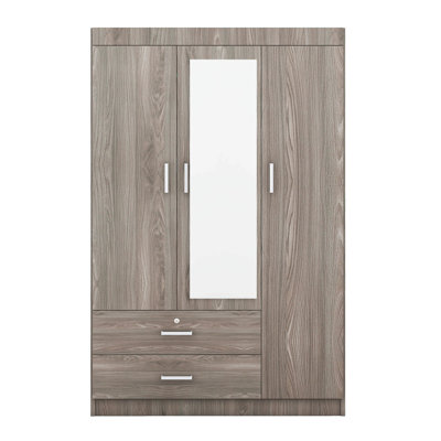 3-Door Mirror Wardrobe With Shelves by Latitude Run