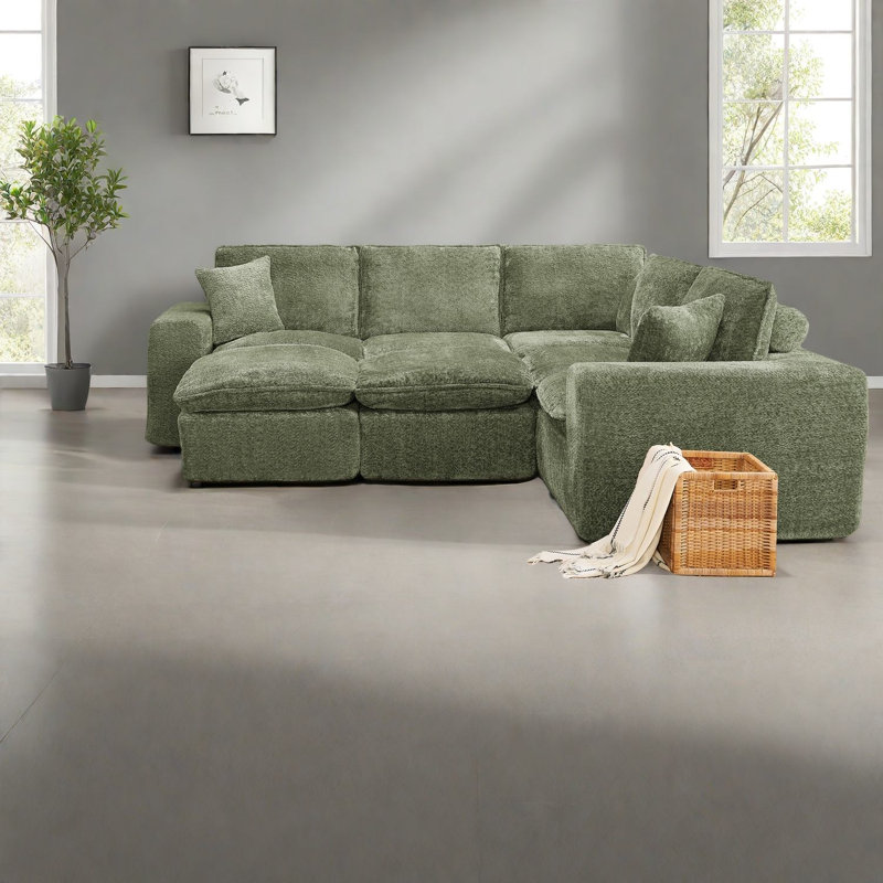 Canapé modulaire Boucle avec repose-pieds mobile