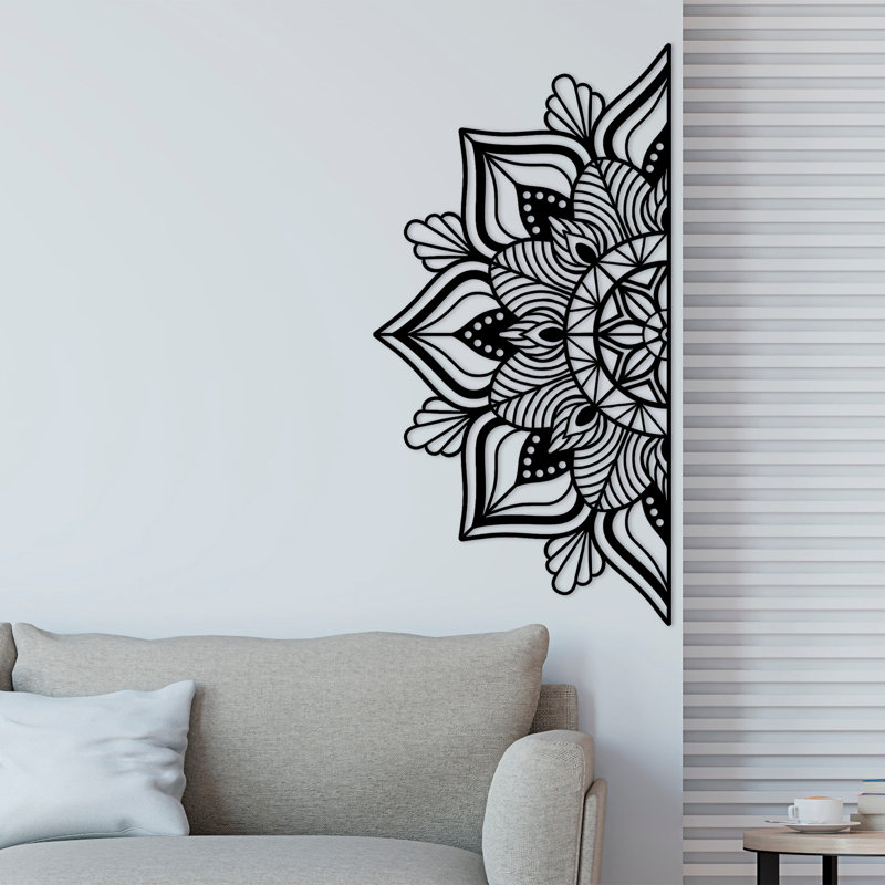 Décoration murale en métal, Noir, H 23 po x l 46 po x P 0,59 po