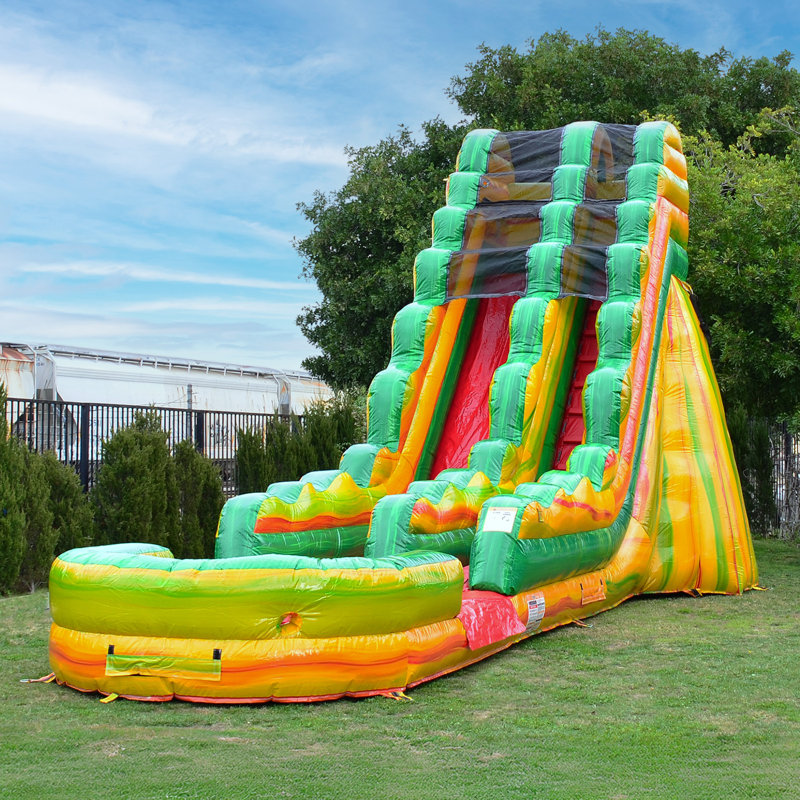 JumpOrange Fiesta 19 ft Inflatable Water Slide (with Blower), Yellow/Green/Red