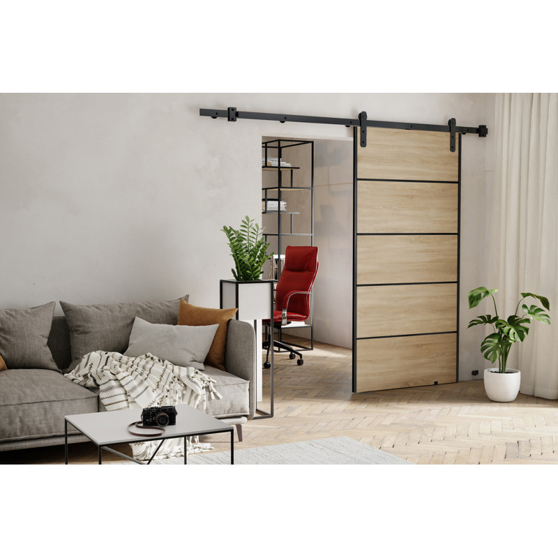 Melayah Single Sliding Doors Laminate, Light Oak, BOLK1213