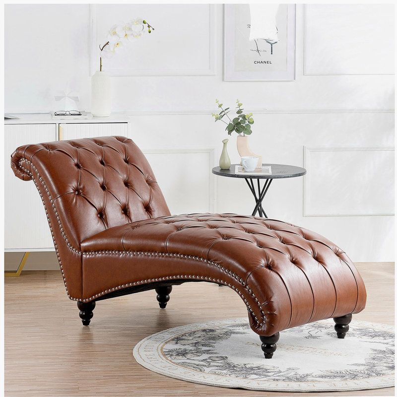 Chaise longue sans accoudoirs touffetée