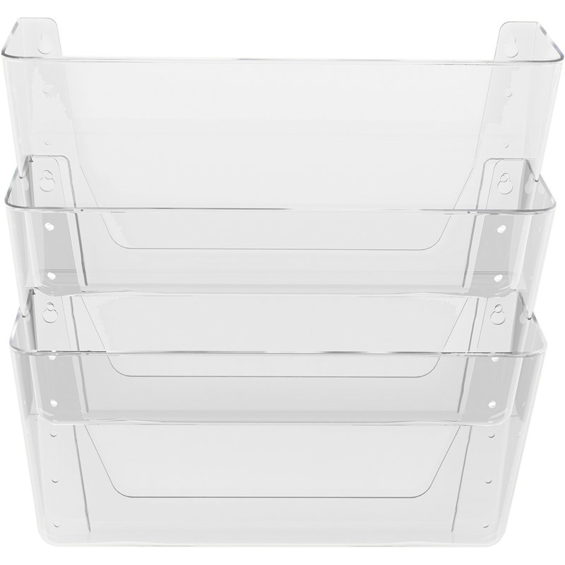 Clear Acrylic 3-Compartment Wall File Pocket System