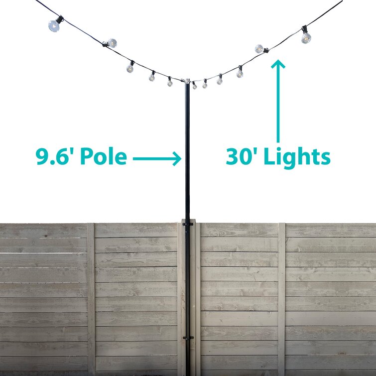 Arlmont & Co. 9.5ft Heavy-Duty String Light Pole Stand with