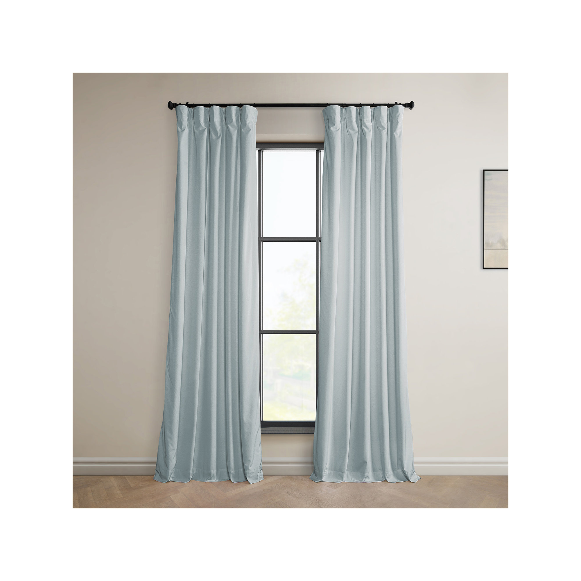 Matra Plush Velvet Curtains for Bedroom - Room Darkening Curtains for Living Room Window Single Panel, 50" W x 96" L