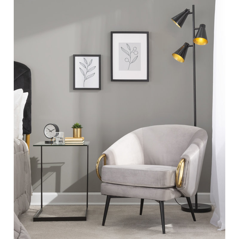 Josie Velvet Armchair, Silver