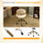PU Curved Office Chair With Antique Bronze Base-2048463792