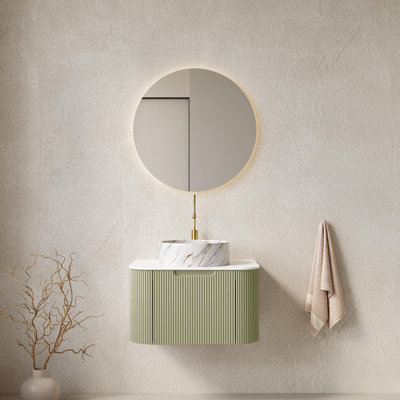 Meuble-lavabo mural avec lavabo