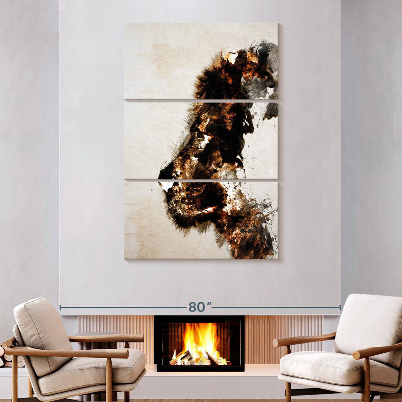 Brampt Abstract Lion Contour, 74" H x 48" W