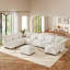Canapé modulaire rembourré en U avec rangement, 9 places en velours côtelé avec dossier à accoudoirs réglables, coussins de soutien moelleux, beige-54340388