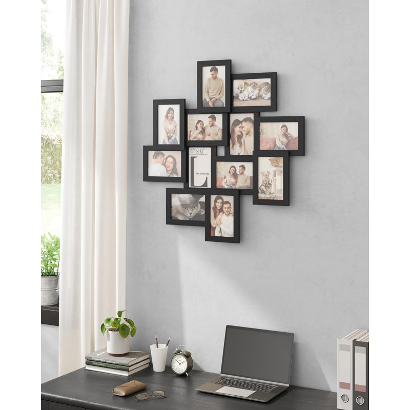 4X6 Collage Picture Frames, 12-Pack Picture Frames Collage For Wall Decor, Photo Collage Frame, Multi Picture Frame Set With Glass Front, Assembly Required, Ink Black