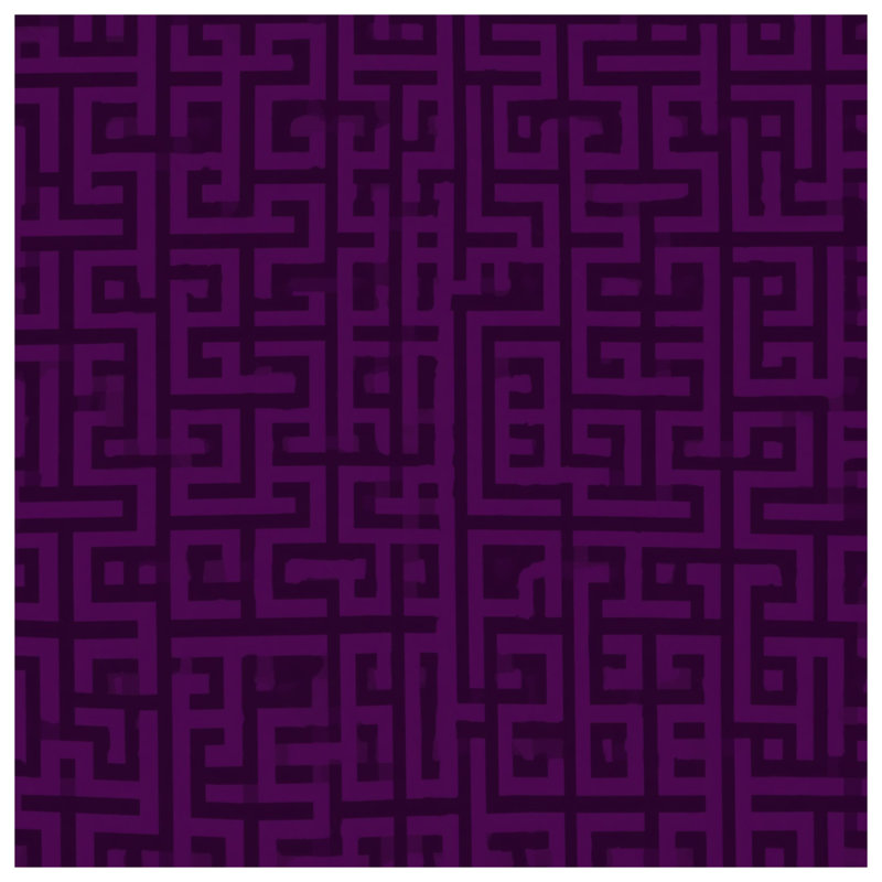 Housses de couette à motif de labyrinthe mauve, Lit simple