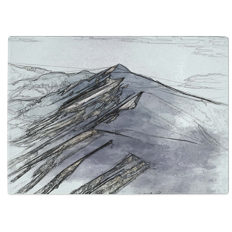 Glass Mountain Ridge in Switzerland in Abstract Chopping Board, 39 cm W x 28.5 cm L