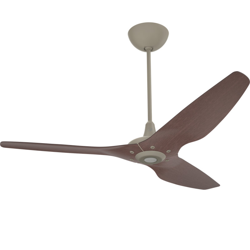 Haiku Smart Downrod Ceiling Fan, 60 inches, Satin Nickel with Cocoa Bamboo Blades