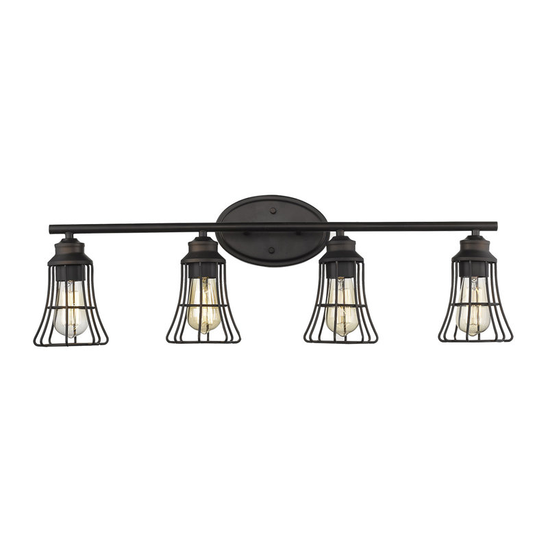 Éclairage pour meuble-lavabo 4 lumières Painesville, Bronze huilé