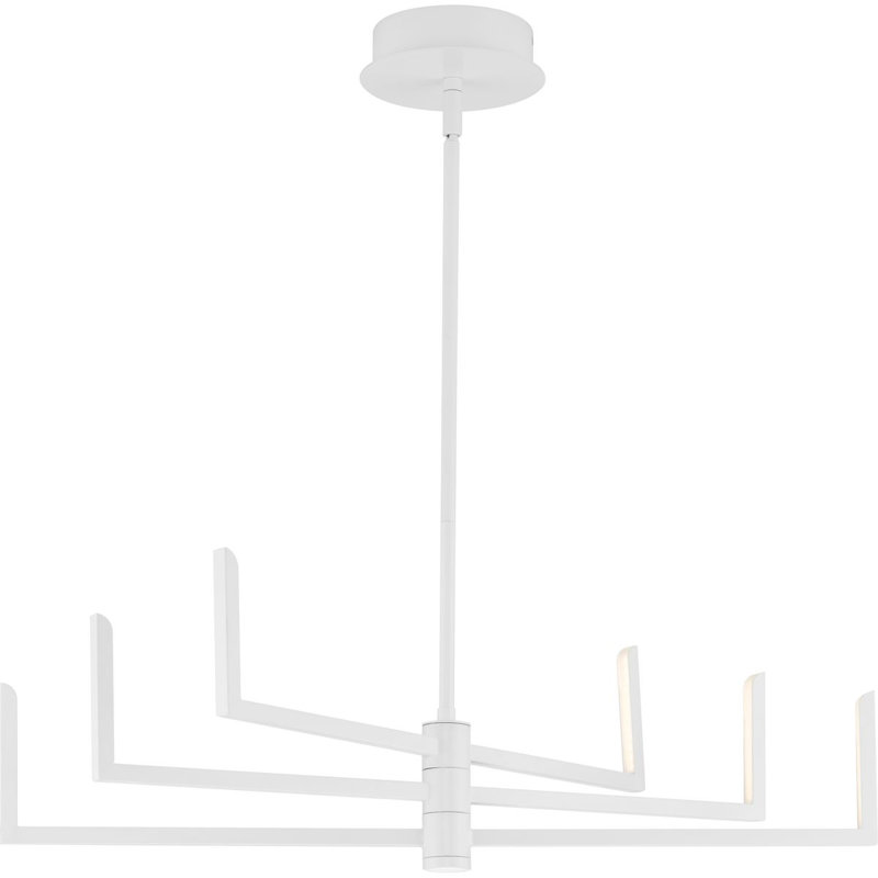 Lolita 6 - Light Dimmable LED Modern Linear Chandelier, Satin White
