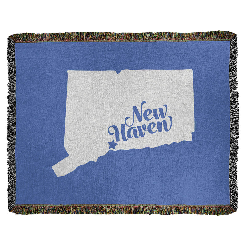 Jeté en coton tissé new refuge connecticut, l 50 po x L 60 po, Bleu