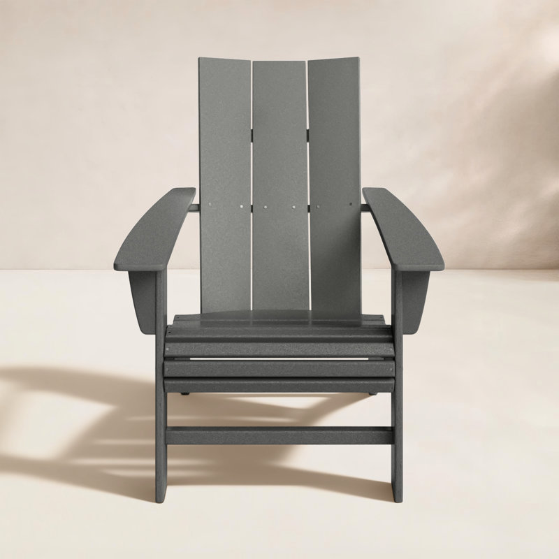 POLYWOOD Modern Curveback Adirondack Chair, Slate Gray