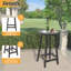 Table de bar de patio, table de bar d'extérieur pour terrasse, piscine (gris)