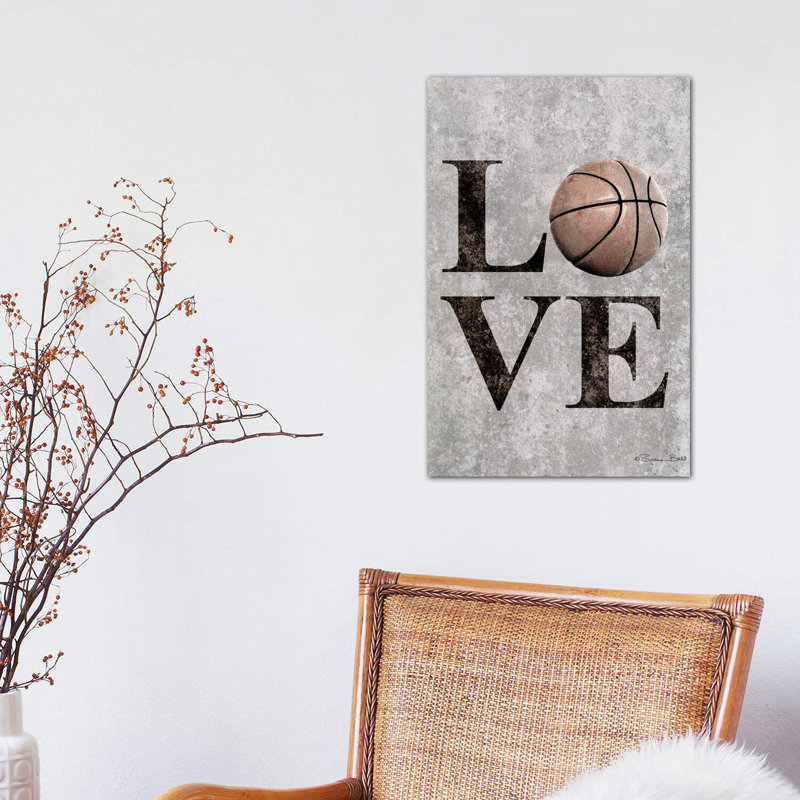 Love Basketball 1 Piece Wrapped Canvas Wall Art, 30.48 cm H x 45.72 cm W