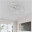 Plafonnier moderne à DEL 20 po à 3 anneaux, à intensité variable, finition nickel brossé contemporaine pour le salon, la chambre à coucher et le bureau