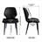 18.5'' H Modern Faux Leather Dining Chair Set — Mid-Century Padded Accent Chairs with Stitch Detail, Matte Black Metal Legs, and Ergonomic Curved Back (Set of 2)-86597382-86597380
