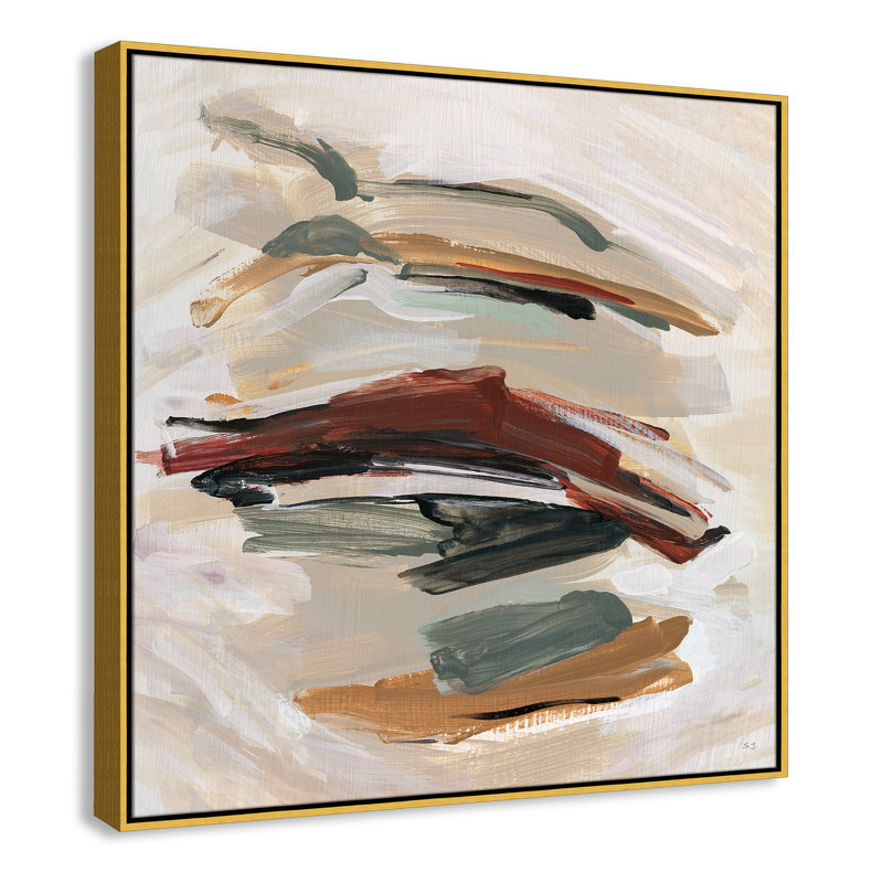 «Carmina Spring Shadows» par Susan Jill - peinture sur toile à cadre flottant, H 37,5 po x l 37,5 po, Or
