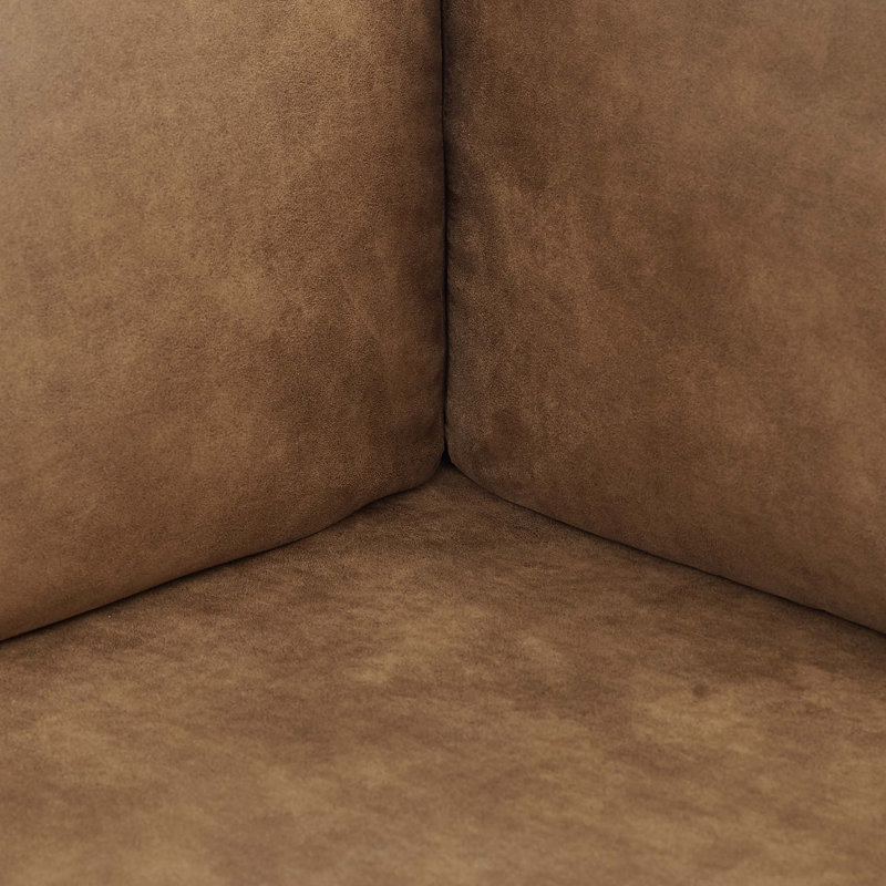Angelamaria 120" Wide Faux Leather Modular Corner Sectional with Ottoman, Ginger Leather Match