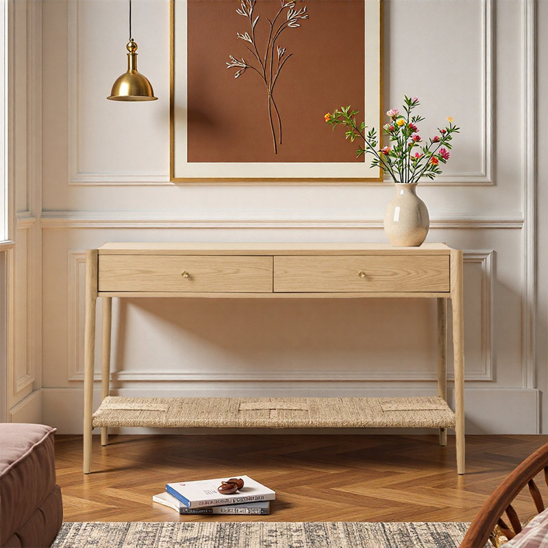 Liam 47.2 Console Table, Natural Wood
