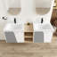 Meuble-lavabo mural avec lavabo et petites tablettes de rangement