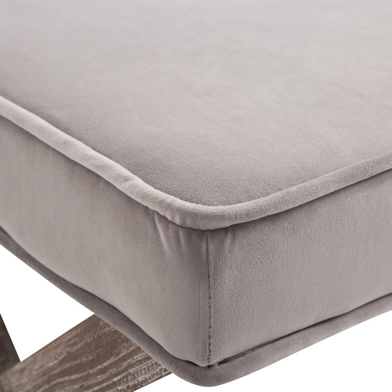 Clarksville 49.5cm Wide Rectangle Solid Colour Footstool Ottoman, Grey