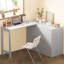 Lit simple simple avec bureau multi-positions et coussin pliable, peu encombrant, construction ajustable, fer à repasser