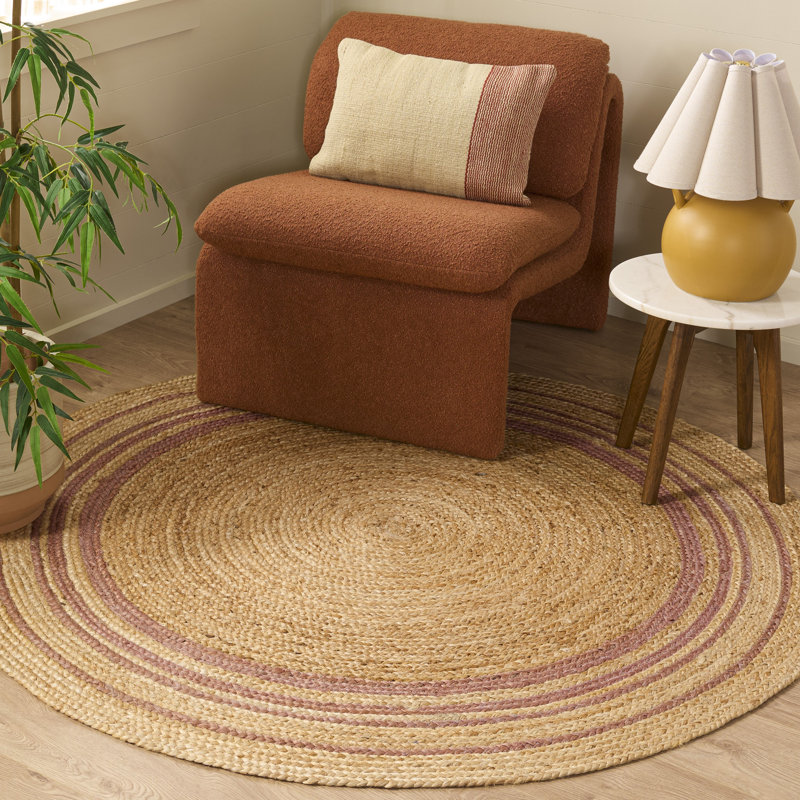 Tapis en jute tissé à la main Winthrop, Rond 5 pi