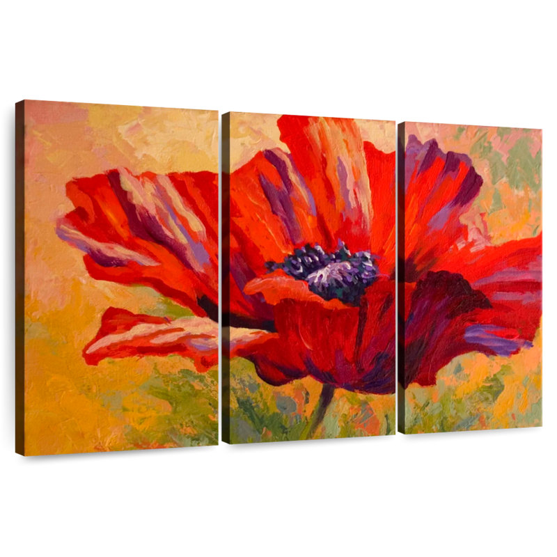 Harnek Delicate Red Poppy, 24" H x 38" W