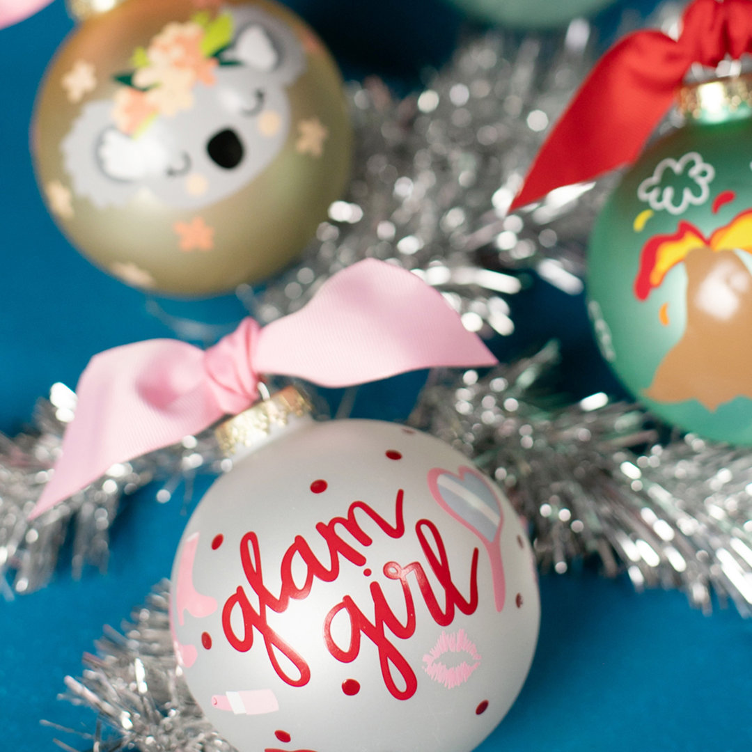 3.93'' Handmade Glass People Ball Ornament Coton Colors by Laura Johnson