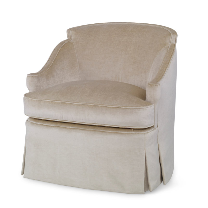 Fauteuil pivotant de 76,2 cm de large Barbara, Pierres pas à pas ivoire