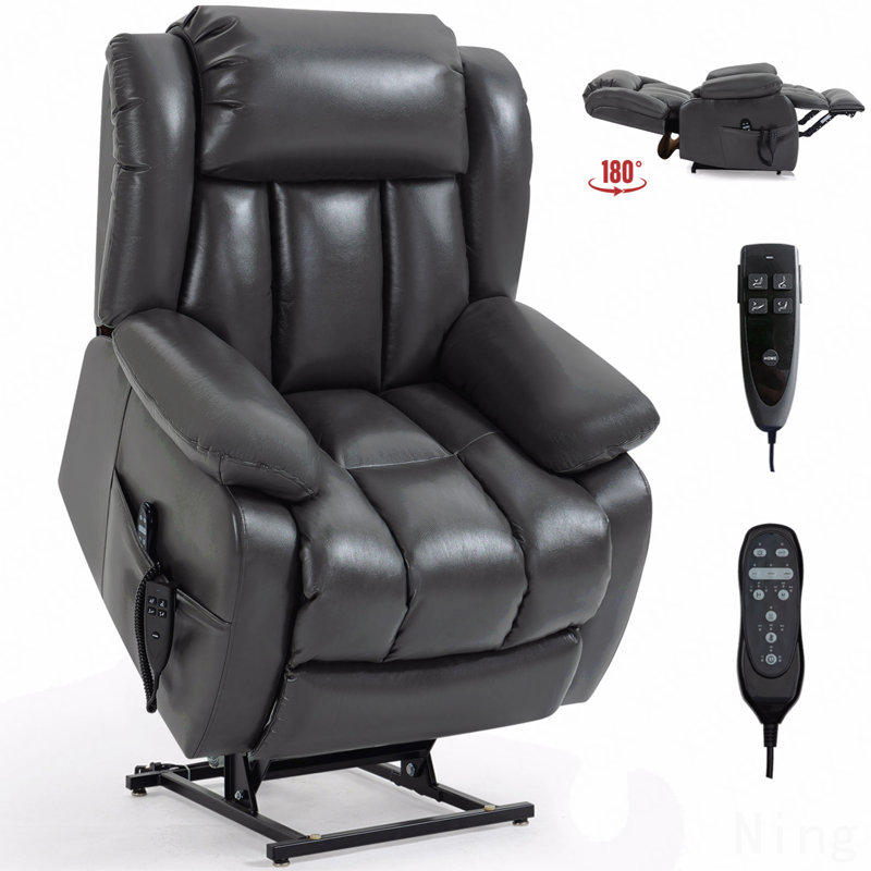 Fauteuil inclinable à deux moteurs gris Leatherair, Gris