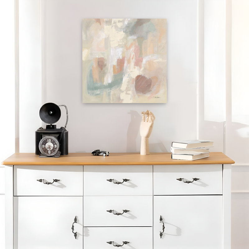 Lumière délicate contemporaine avec art abstrait bleu, H 18 po x l 18 po