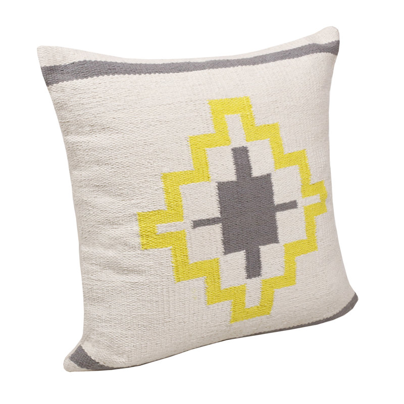 Cotton Geometric Throw Pillow