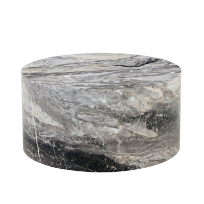 Simple  Marble Round MDF Coffee Table: 23.6" Diameter × 11.8" Height