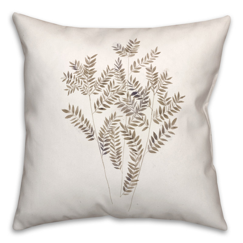 Floral Spun Polyester Throw Pillow