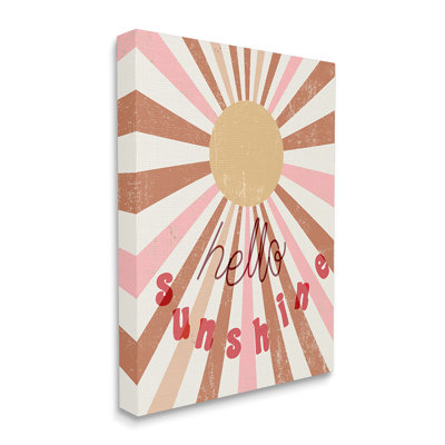 «Hello Sunshine Expression Light Bursts Pink Red» par Daphne Polselli - impression d'art graphique