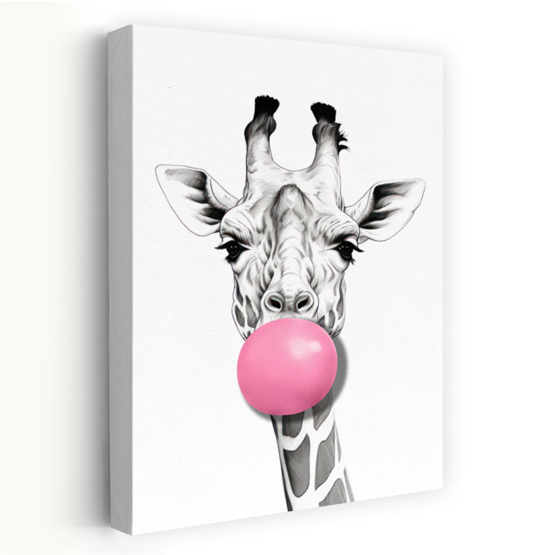 Art contemporain, art girafe contemporain, H 24 po x l 16 po