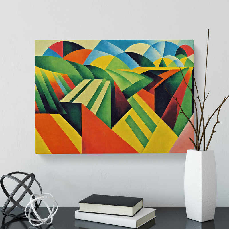 Bold Abstract Meadow Landscape - Wrapped Canvas, 50cm H x 76cm W x 3cm D