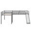 Lit mezzanine simple en forme de L avec échelle attachée et glissade-705845006